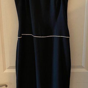 Black Beaded/Rhinestone SZ 8 Asymmetrical Formal Dress